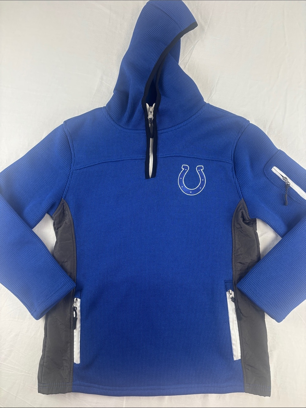 Youth NFL Colts Team Apparel Royal Blue Quarter Zip Jacket size L (14-16)